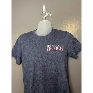 You Are I Am Enough Bella + Canvas Shirt Mens Medium Gray Graphic Tee Quote